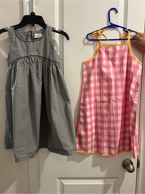Hanna Andersson Pink Gingham Sundress with Yellow Trim